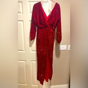 Sexy Red Sequin Dress
